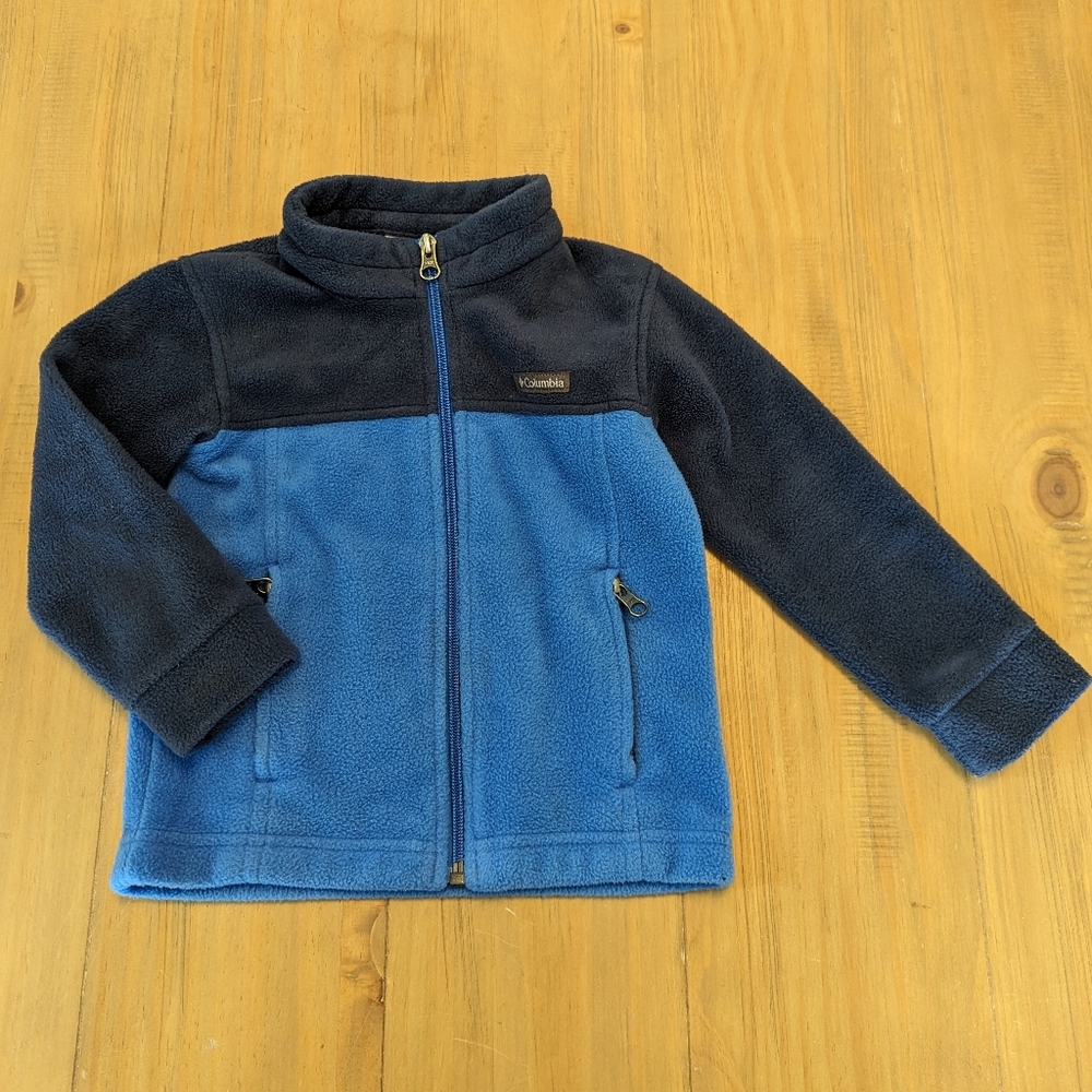 Columbia Jacket Kids Size 3T Blue Navy Fleece Zip Up Pockets Lightweight Toddler